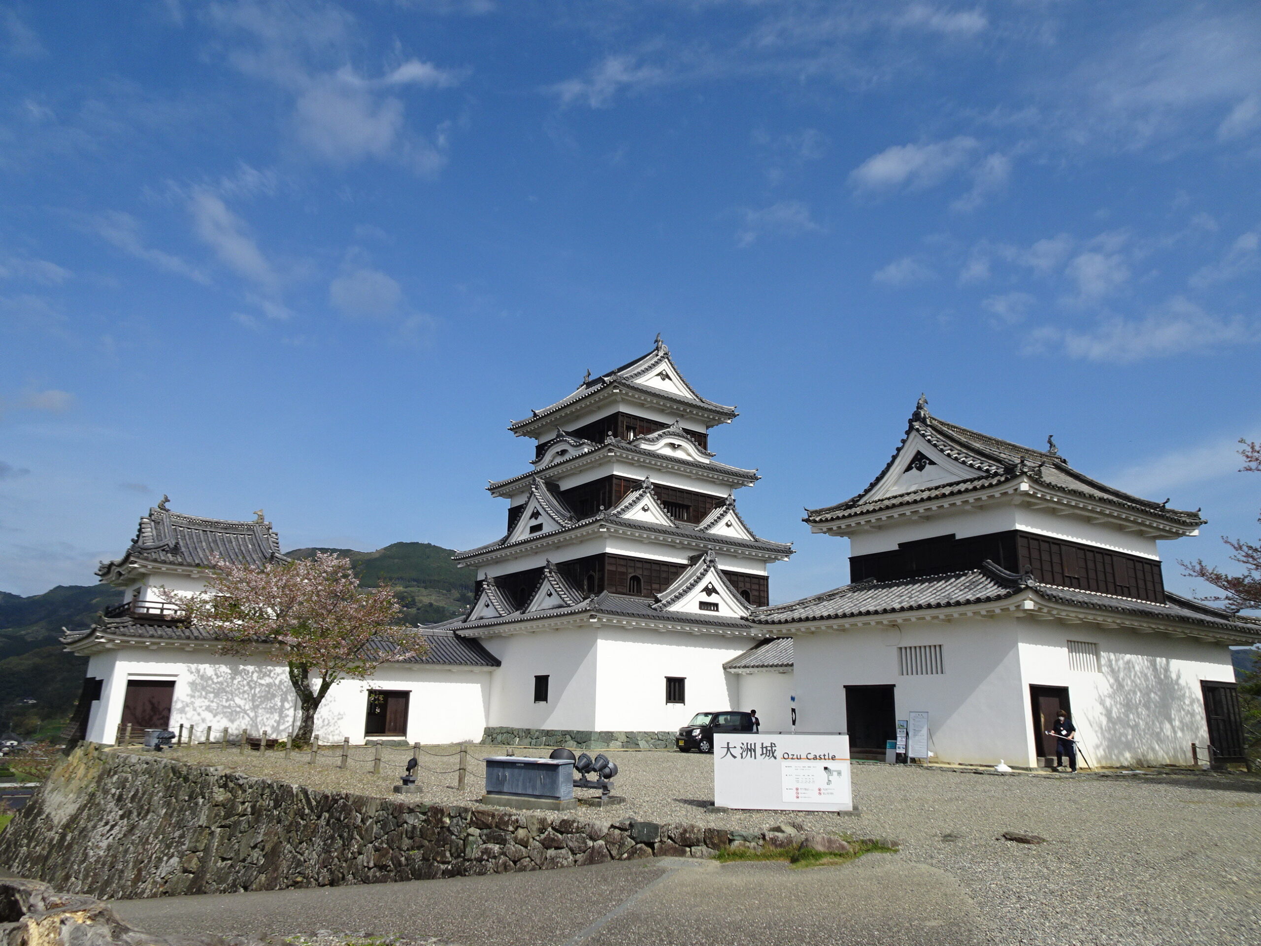 愛媛県　大洲町　大洲　大洲城山公園　大洲神社　大洲町雪ノ桝形　絵葉書　9枚 現地スタッフ発信】桜の開花速報・大洲城キャッスルバー開催状況